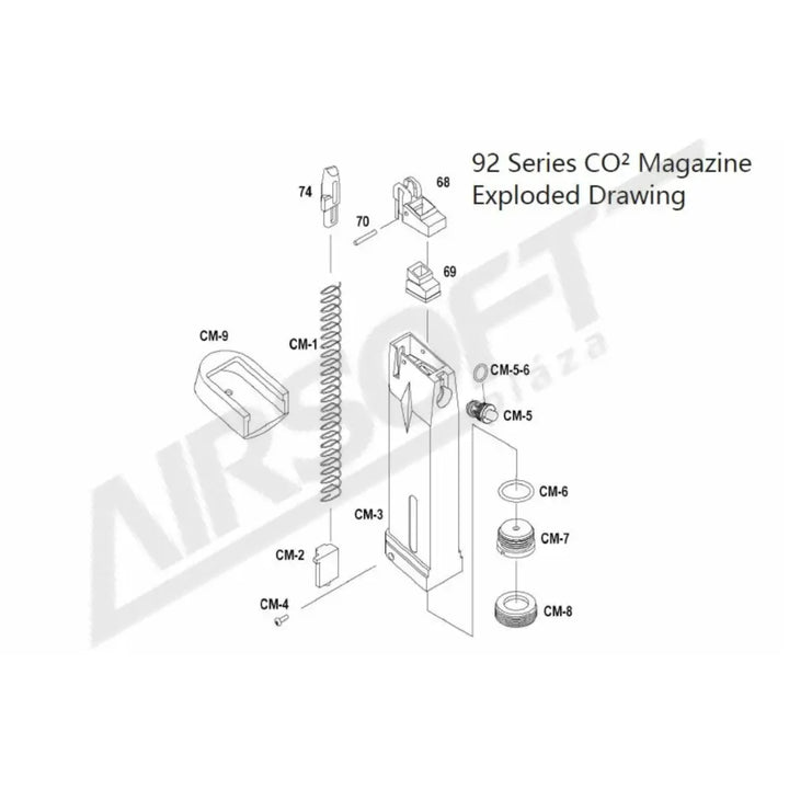 KJW M9A1 CO2 KISZÚRÓ SZELEP TÖMÍTÉSSEL (M9A1-CM6,CM7)